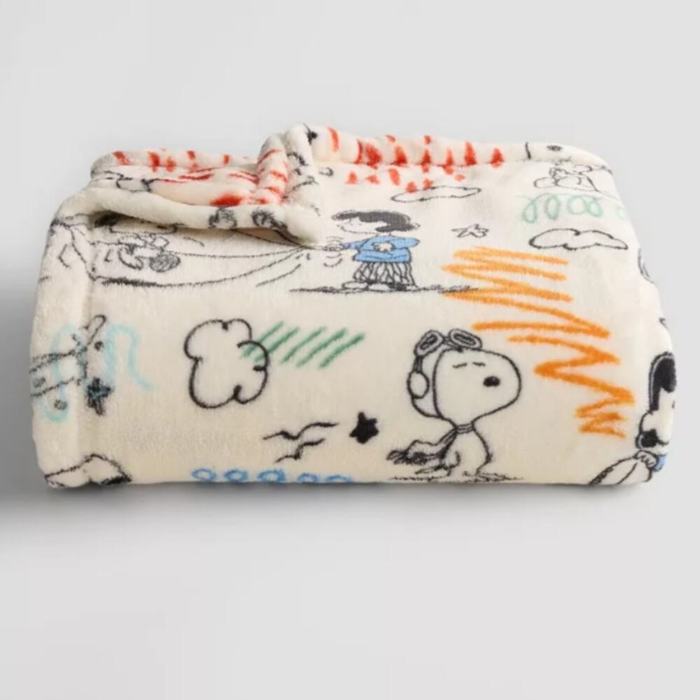 The Big One Peanuts Sketch Plush Throw Blanket